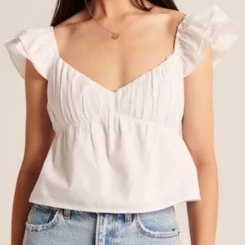 Abercrombie & Fitch Poplin Top- white size xs